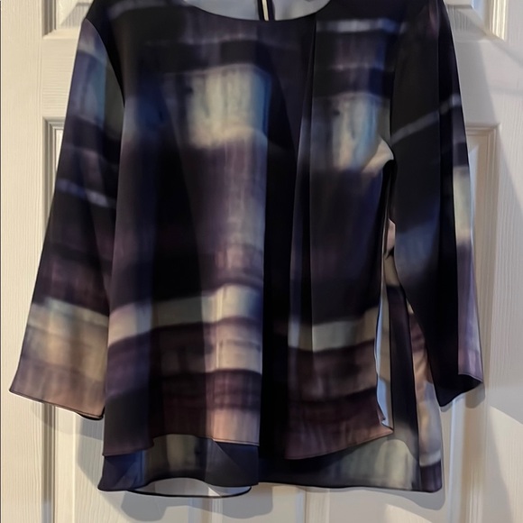 H Halstion Tops - H&M Blue and Purple Boxy Blouse
